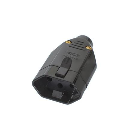 Tomada 2P+T 20A 250V Junção Fêmea Preto Sobrepor 2147 - FAME Menor preço em Tomada 2P+T 20A 250V Junção Fêmea Preto Sobrepor 2147 - FAME