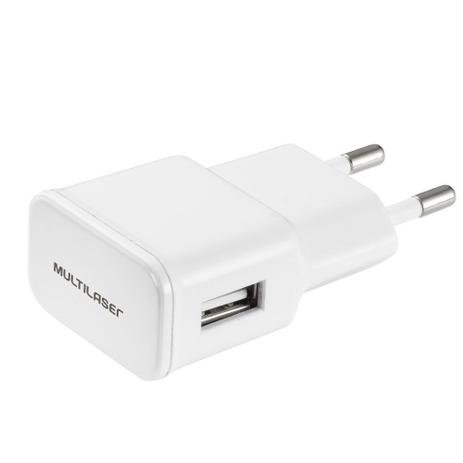 Tomada Adaptador Multilaser Carregador USB Simples Branco Bivolt 5V 2,1 Amp Menor preço em Tomada Adaptador Multilaser Carregador USB Simples Branco Bivolt 5V 2,1 Amp