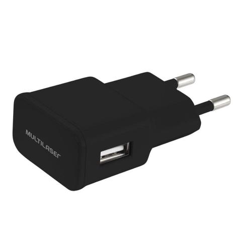 Tomada Adaptador Multilaser Carregador USB Simples Preto Bivolt 5V 2,1 Amp Menor preço em Tomada Adaptador Multilaser Carregador USB Simples Preto Bivolt 5V 2,1 Amp