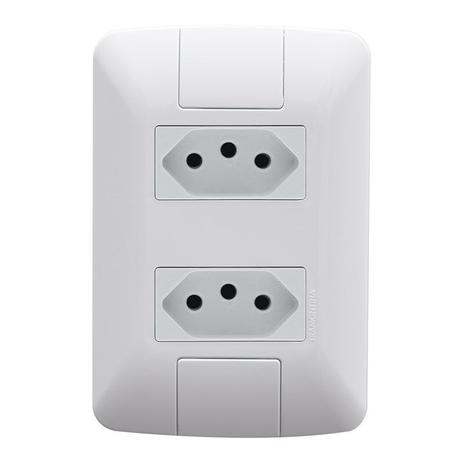 Tomada Aria 20A Dupla 4x2 com Placa Branco Tramontina Menor preço em Tomada Aria 20A Dupla 4x2 com Placa Branco Tramontina