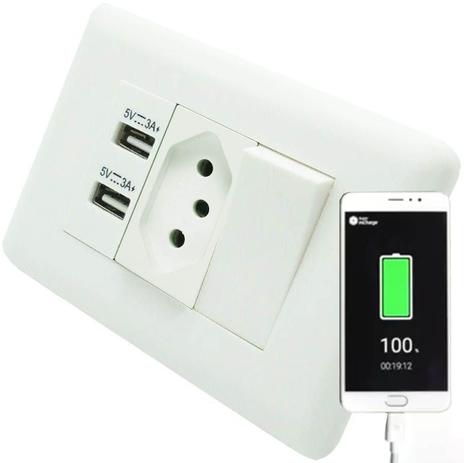 Tomada Com Interruptor e 2 Entradas USB Celular Universal (888643) - Ideal Menor preço em Tomada Com Interruptor e 2 Entradas USB Celular Universal (888643) - Ideal