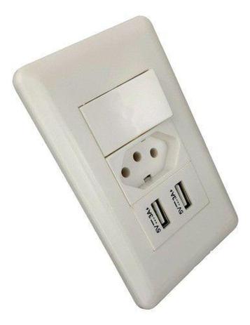 Tomada de Energia para Parede com Interruptor de 2 Usb 5v 3a Bivolt - YDTECH Menor preço em Tomada de Energia para Parede com Interruptor de 2 Usb 5v 3a Bivolt - YDTECH