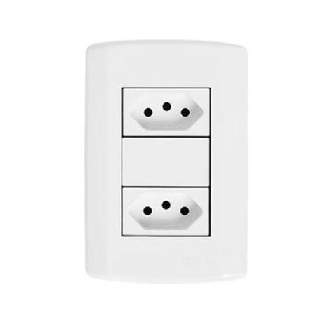Tomada Dupla 2x4 Com Placa 10a Modular Pluzie Menor preço em Tomada Dupla 2x4 Com Placa 10a Modular Pluzie