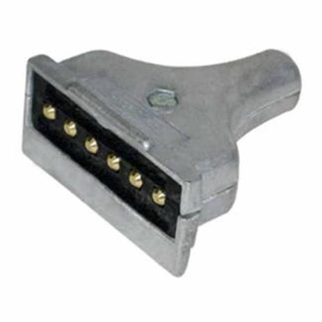 Tomada elétrica aluminio conexão original macho 06 polos utilizada no cavalo mecânico (conex - Engatcar Menor preço em Tomada elétrica aluminio conexão original macho 06 polos utilizada no cavalo mecânico (conex - Engatcar