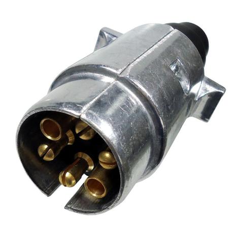 Tomada Elétrica Macho para Engate de Reboque Plástico Cromado 6 Pólos - Capo Menor preço em Tomada Elétrica Macho para Engate de Reboque Plástico Cromado 6 Pólos - Capo