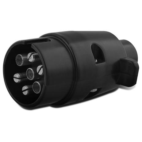 Tomada Macho 7 Polos 12V Universal Preto com Pinos em Alumínio para Carretinha Reboques em Geral - Apa Menor preço em Tomada Macho 7 Polos 12V Universal Preto com Pinos em Alumínio para Carretinha Reboques em Geral - Apa