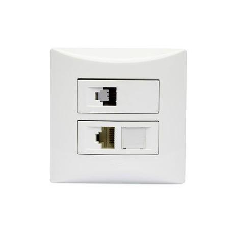 Tomada rj11 4 fios ( 1 ) + tomada rj45 cat5e 8 fios ( 1 ) - Iriel Menor preço em Tomada rj11 4 fios ( 1 ) + tomada rj45 cat5e 8 fios ( 1 ) - Iriel