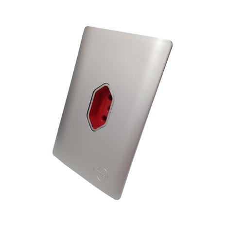 Tomada Universal Vertical 2P+T 20A Vermelha Cromada Com Placa 4x2 - Prata - Novara Colors tcn - Dicompel é boa?