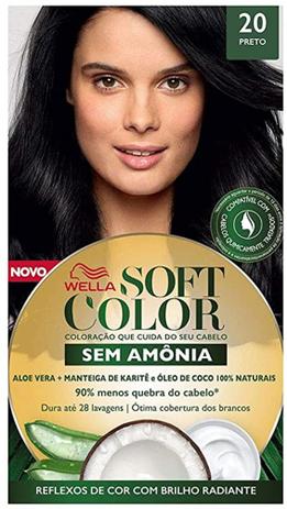 Tonalizante Soft Color 20 Preto - Wella Menor preço em Tonalizante Soft Color 20 Preto - Wella