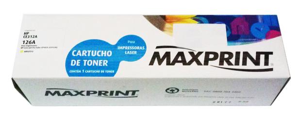 Toner compatível HP 126A Amarelo - CE312A - Para M175NW/M175A/M176N/M275NW /M177FW/CP1025 - Maxprint Menor preço em Toner compatível HP 126A Amarelo - CE312A - Para M175NW/M175A/M176N/M275NW /M177FW/CP1025 - Maxprint