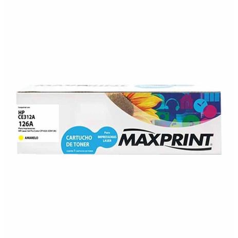 Toner compativel hp laserjet ce312a amarelo (126a) / un / maxprint Menor preço em Toner compativel hp laserjet ce312a amarelo (126a) / un / maxprint