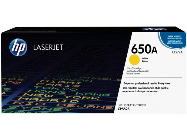 Toner HP 650A LaserJet Enterprise - Amarelo