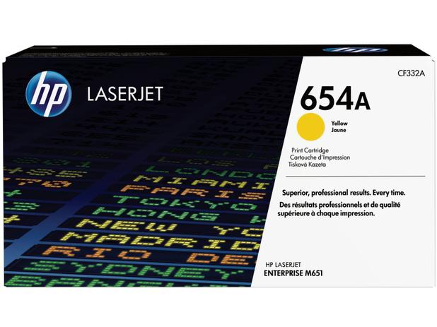 Toner HP 654A LaserJet - Amarelo