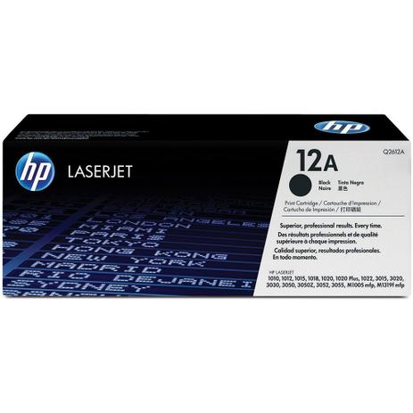 Toner hp q2612ab 12a preto laserjet 1018 1020 1022 m1005 Menor preço em Toner hp q2612ab 12a preto laserjet 1018 1020 1022 m1005