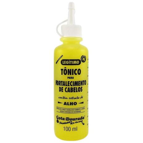 Tonico Capilar Gota Dourada Fortalecimento Alho100ml Menor preço em Tonico Capilar Gota Dourada Fortalecimento Alho100ml