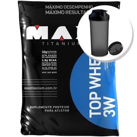 Top Whey 3W 1800g Baunilha + Coqueteleira 600ml Preta - Max Titanium é boa?