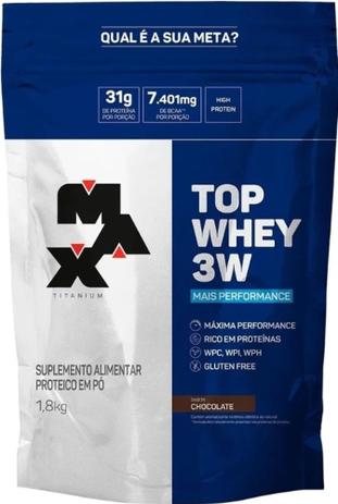 Top Whey 3w 1,8kg - Max Titanium Menor preço em Top Whey 3w 1,8kg - Max Titanium
