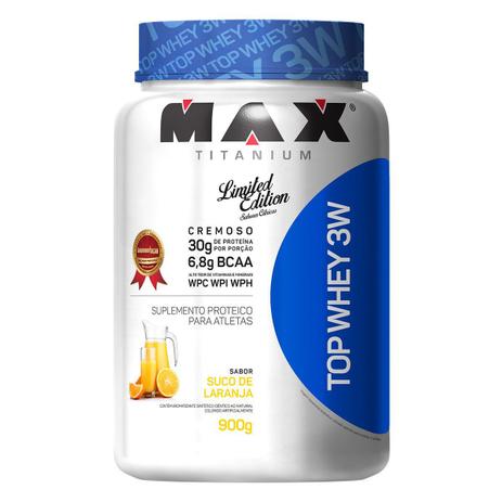Top whey 3w - 900g - suco de laranja - Max titanium é boa?