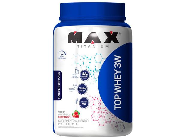 Top Whey 3w Mais Performance 900g Morango - Max Titanium é boa?