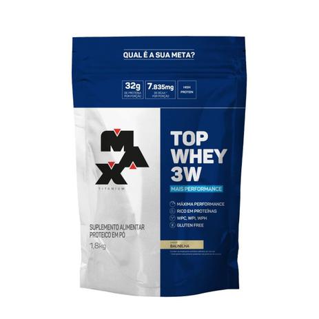 Top Whey Protein 3w 1,8kg - Mais Performance - Max Titanium é boa?