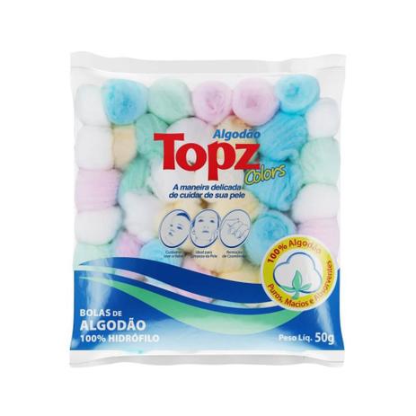Topz Algodão Bolinha Colorido 50g Menor preço em Topz Algodão Bolinha Colorido 50g