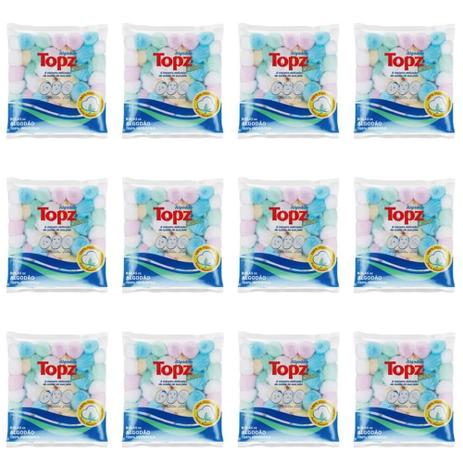 Topz Algodão Bolinha Colorido 90g (Kit C/12) Menor preço em Topz Algodão Bolinha Colorido 90g (Kit C/12)
