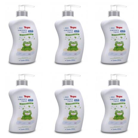 Topz Baby Sabonete Líquido 200ml (Kit C/06) Menor preço em Topz Baby Sabonete Líquido 200ml (Kit C/06)