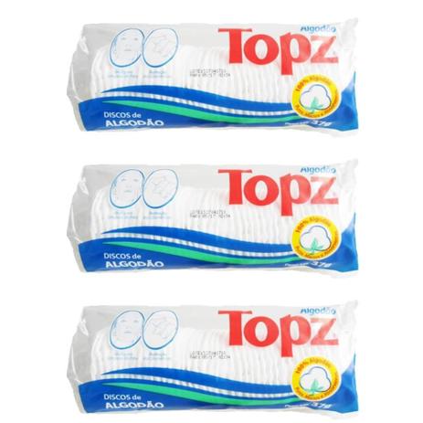 Topz Discos De Algodão 37g (Kit C/03) Menor preço em Topz Discos De Algodão 37g (Kit C/03)