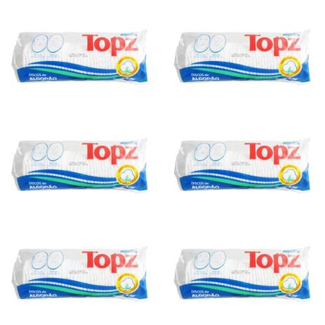 Topz Discos De Algodão 37g (Kit C/06) Menor preço em Topz Discos De Algodão 37g (Kit C/06)