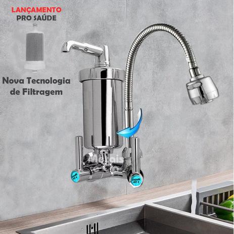 Torneira Com Filtro Gourmet monocomando Pia Cozinha Parede Metal Inox Cromada flexivel chuveirinho - Metais e Cia é boa?
