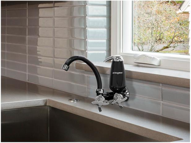Torneira com Filtro para Cozinha Acquabios - de Parede Color Acqua E05 Preta