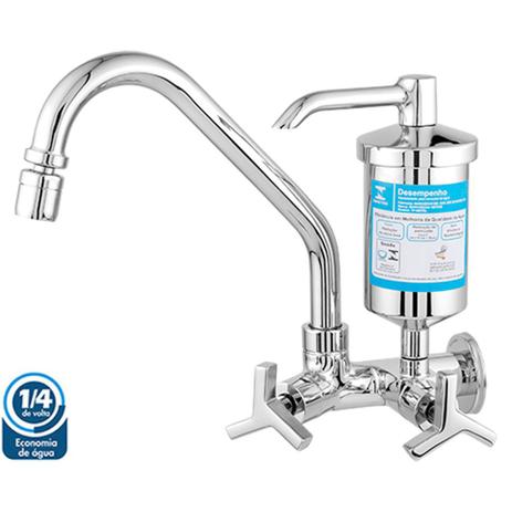 Torneira Com Filtro Toda Em Metal Para Cozinha De Parede 1/4 De Volta C37 Linha Robust - Lg metais Menor preço em Torneira Com Filtro Toda Em Metal Para Cozinha De Parede 1/4 De Volta C37 Linha Robust - Lg metais