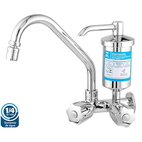 Torneira Com Filtro Toda Em Metal Para Cozinha De Parede 1/4 De Volta C50 Linha Robust - Lg metais Menor preço em Torneira Com Filtro Toda Em Metal Para Cozinha De Parede 1/4 De Volta C50 Linha Robust - Lg metais