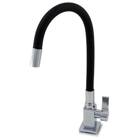 Torneira Cozinha Gourmet Quadrada Mesa Flexível Preta - Horus Metais Menor preço em Torneira Cozinha Gourmet Quadrada Mesa Flexível Preta - Horus Metais