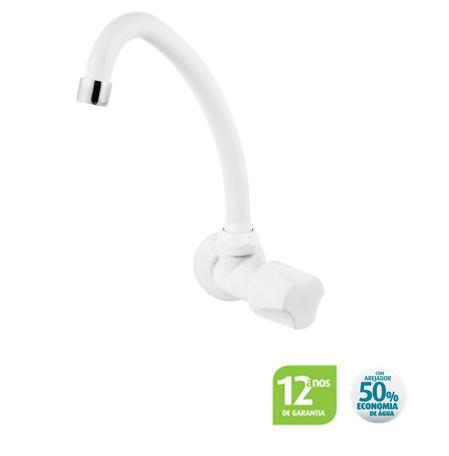 Torneira Cozinha Parede Em Abs Viqua Foz Branca 1/2” Menor preço em Torneira Cozinha Parede Em Abs Viqua Foz Branca 1/2”