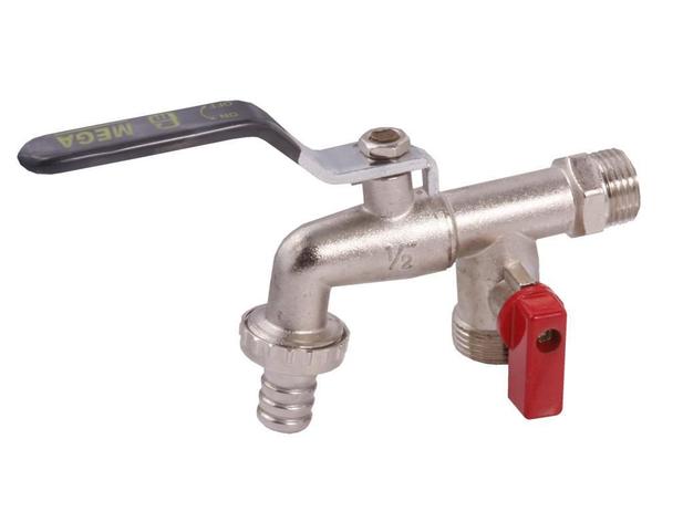 Torneira de Esfera Mega para Máquina de Lavar 1/2” x 1/2” x 3/4” em Metal Menor preço em Torneira de Esfera Mega para Máquina de Lavar 1/2” x 1/2” x 3/4” em Metal