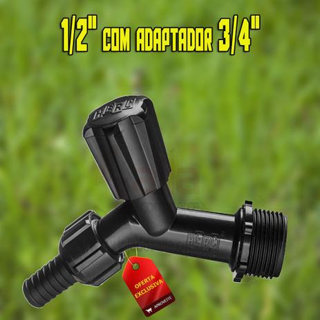 Torneira de Jardim / Parede Preta 1/2 a 3/4” Plástico Bica Fixa Herc Menor preço em Torneira de Jardim / Parede Preta 1/2 a 3/4” Plástico Bica Fixa Herc