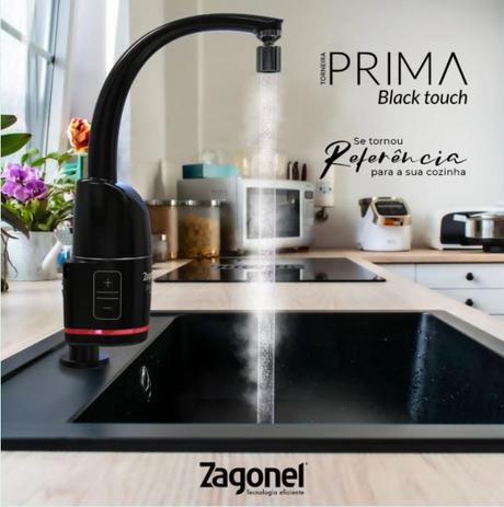 Torneira eletronica prima 5500w 220v preta - zagonel Menor preço em Torneira eletronica prima 5500w 220v preta - zagonel