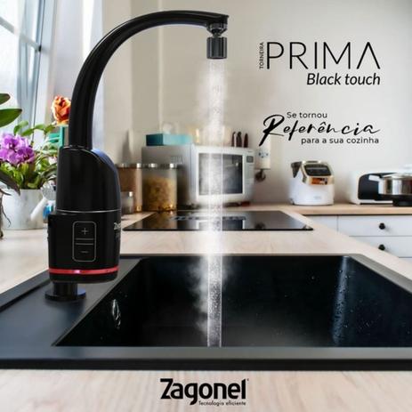 Torneira eletronica prima black touch 5500w 220v - ZAGONEL Menor preço em Torneira eletronica prima black touch 5500w 220v - ZAGONEL