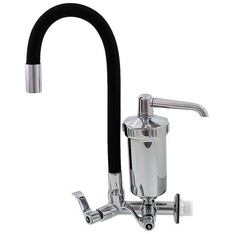 Torneira Gourmet Cozinha Com Filtro Parede Tubo Flexível Preto Jato Simples - Horus Metais Menor preço em Torneira Gourmet Cozinha Com Filtro Parede Tubo Flexível Preto Jato Simples - Horus Metais