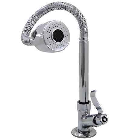 Torneira Gourmet Cozinha Flexível Cromada Duplo Jato Mesa - Horus Metais Menor preço em Torneira Gourmet Cozinha Flexível Cromada Duplo Jato Mesa - Horus Metais