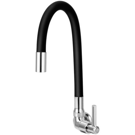 Torneira Gourmet Flexível de Cozinha Parede Preta 1/4 de Volta - TFC Menor preço em Torneira Gourmet Flexível de Cozinha Parede Preta 1/4 de Volta - TFC