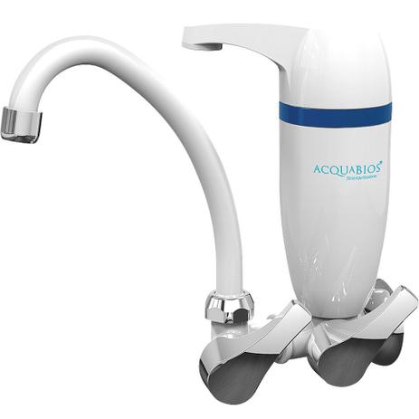 Torneira Móvel com Filtro Parede Acqua Premium Acquabios Branca/Azul Menor preço em Torneira Móvel com Filtro Parede Acqua Premium Acquabios Branca/Azul