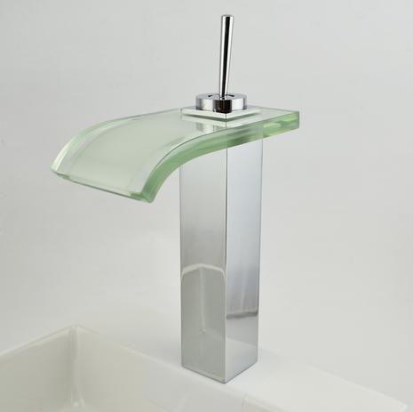 Torneira para banheiro e lavatorio alta misturador monocomando cascata de vidro - Water Menor preço em Torneira para banheiro e lavatorio alta misturador monocomando cascata de vidro - Water