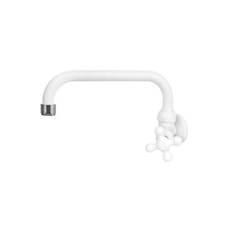 Torneira para Cozinha de Parede Bica Horizontal Marujá Branca - Viqua Menor preço em Torneira para Cozinha de Parede Bica Horizontal Marujá Branca - Viqua