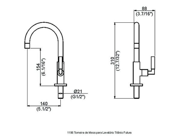 Torneira para lavatório Titânio Futura 1196 C61 bica alta cromada Perflex Menor preço em Torneira para lavatório Titânio Futura 1196 C61 bica alta cromada Perflex