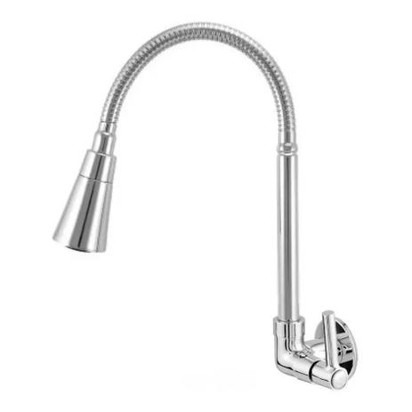 Torneira Para Pia De Cozinha Gourmet Tubo Cone Para Parede - Cromada - CMM Metais Menor preço em Torneira Para Pia De Cozinha Gourmet Tubo Cone Para Parede - Cromada - CMM Metais