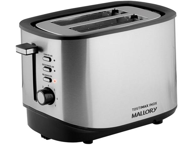 Torradeira Mallory Preta Tostimax Inox - 7 Níveis de Tostagem