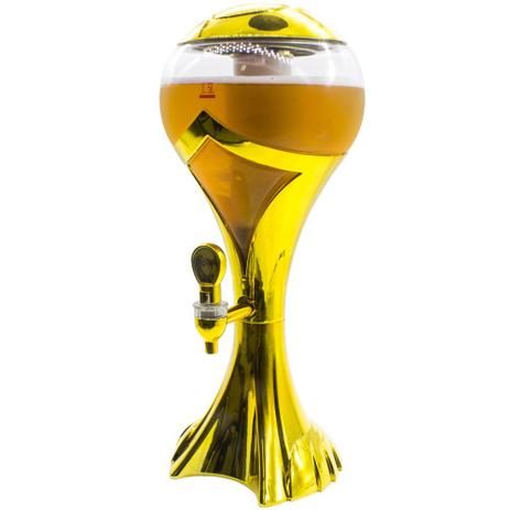 Torre de Chopp 2,5 litros Dourada com iluminação Led - GT147 - Lorben Menor preço em Torre de Chopp 2,5 litros Dourada com iluminação Led - GT147 - Lorben