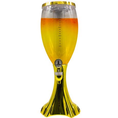 Torre De Chopp dourada 2 Litros com iluminação de led colorido Dourada - Lorben Menor preço em Torre De Chopp dourada 2 Litros com iluminação de led colorido Dourada - Lorben
